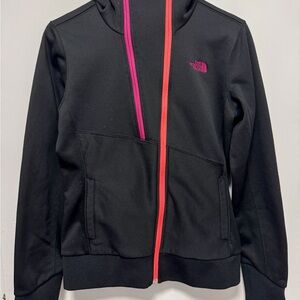 The North Face Women’s black full zip hoodie jacket pink zip size S
